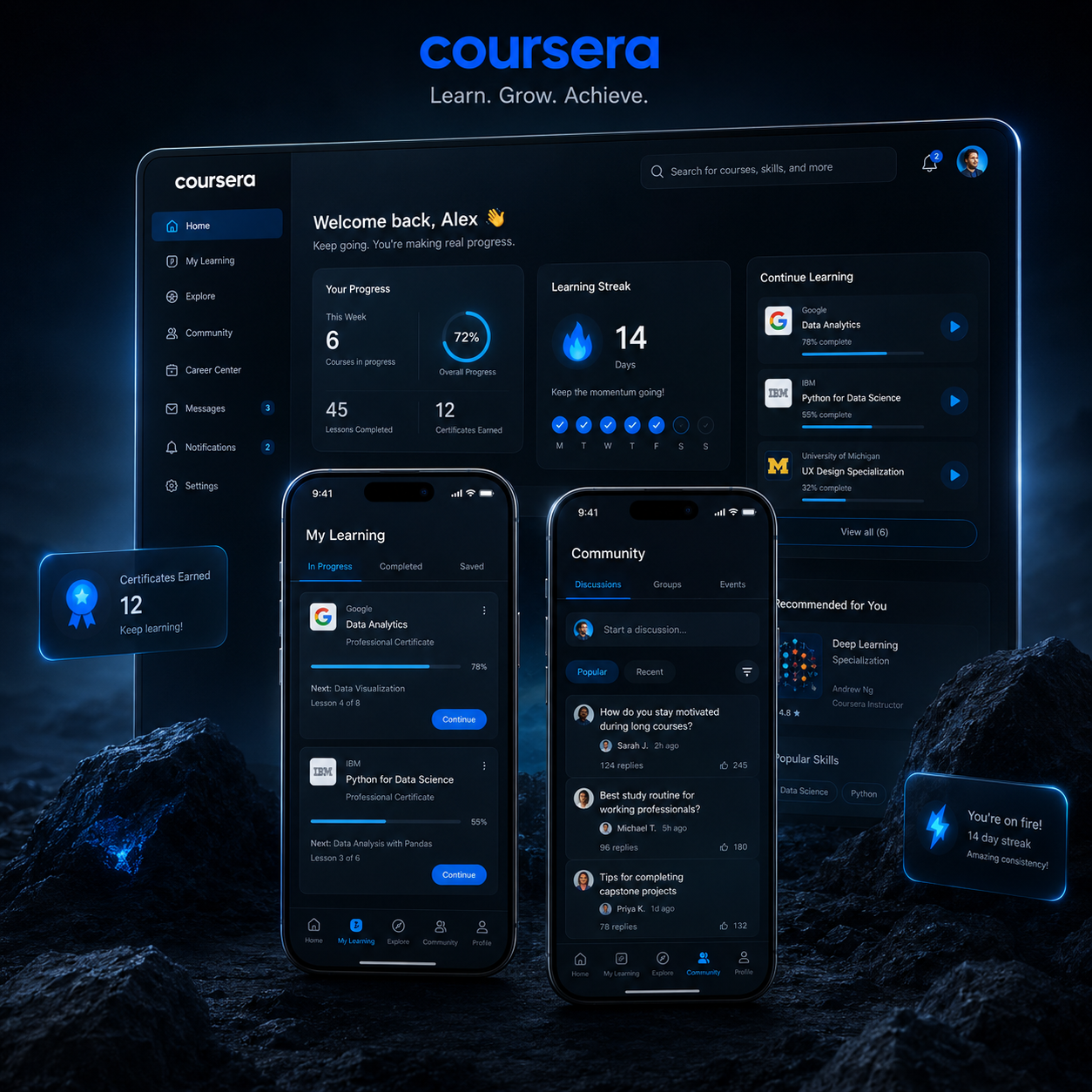 Coursera redesign concept interface